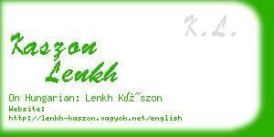kaszon lenkh business card